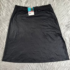 Radiant By Vanity Fair Black Stretch Waist Half Slip Womens Size Large 24"