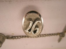 U Initial Monogram Letter Silver Tone Vintage SWANK Lapel Pin Tie Tack g66