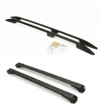 For Range Rover Vogue HSE Side Rails Cross Bars Set 4 Pieces Black 2002-2012