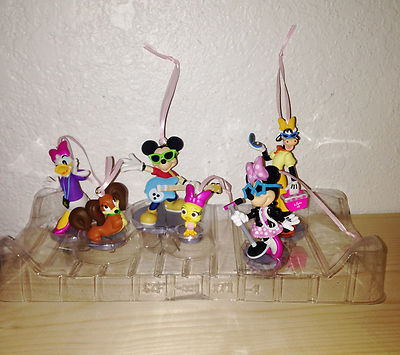 Disney Store Minnie Mouse Rock Star 6pc Ornaments Toy Figures Set Mickey Daisy