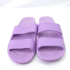 Pali Hawaii Purple Jandal Slip On Sandals Slides Double Strap Flats Shoes Size 6