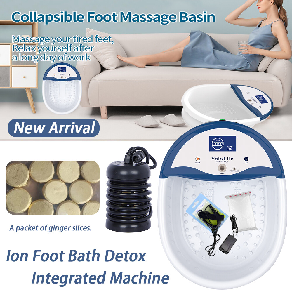 Baños de pies iónicos duraderos desintoxicación bañera de hidromasaje máquina integrada rebanada de jengibre