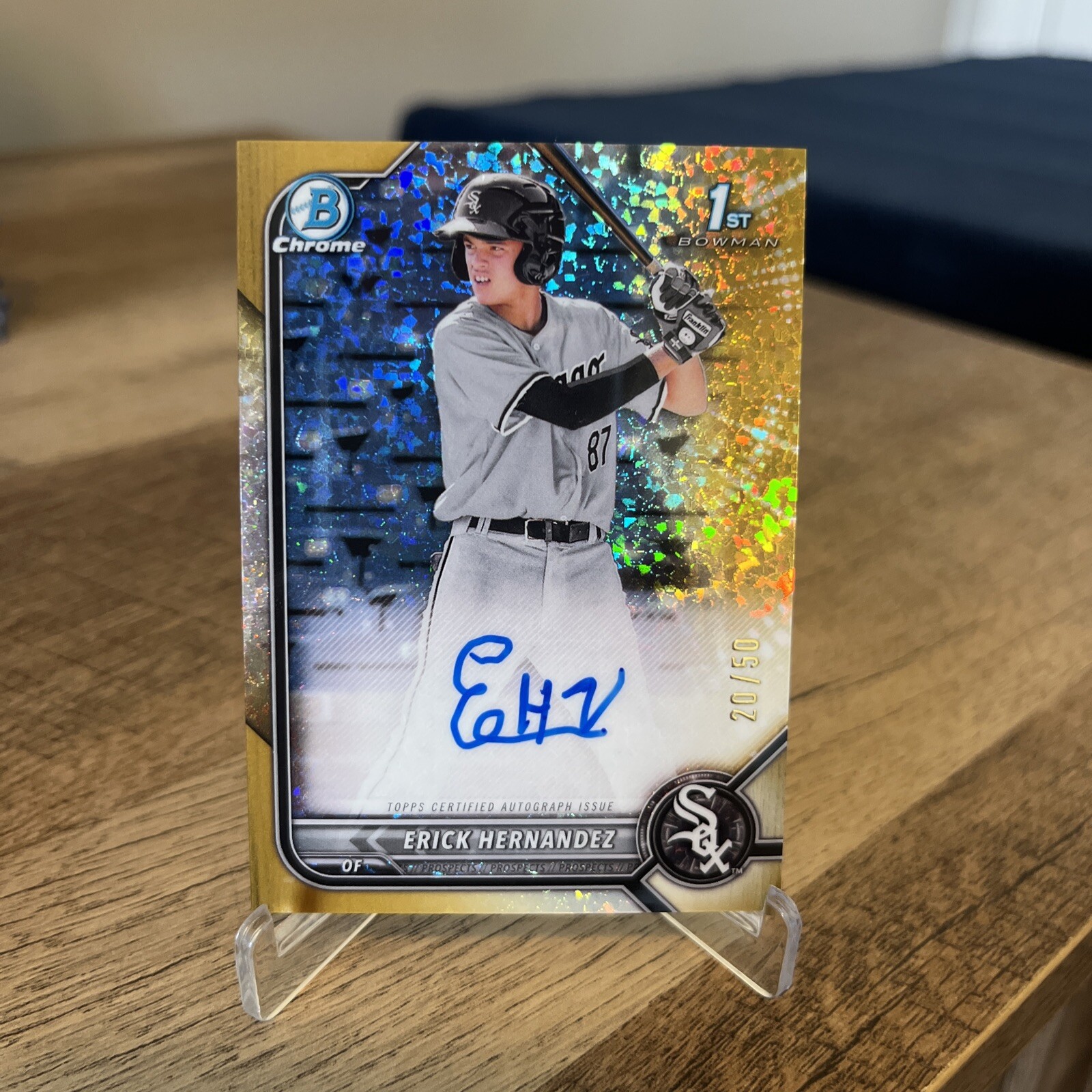2022 Bowman Chrome Erick Hernandez 1st Gold Mini-Diamond Refractor Auto 20/50
