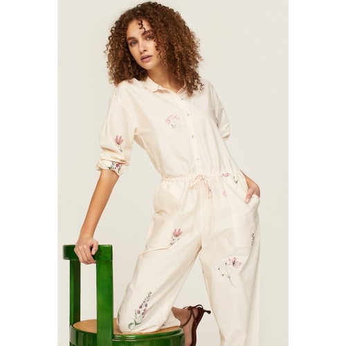 Splendid Blossom Off White Floral Print Long Sleeve Jumpsuit Size Large - Bild 4 von 19