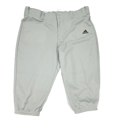 Adidas Baseball Pants Mens XL Gray Knickers Short Length Logo Elastic Cuff  | eBay