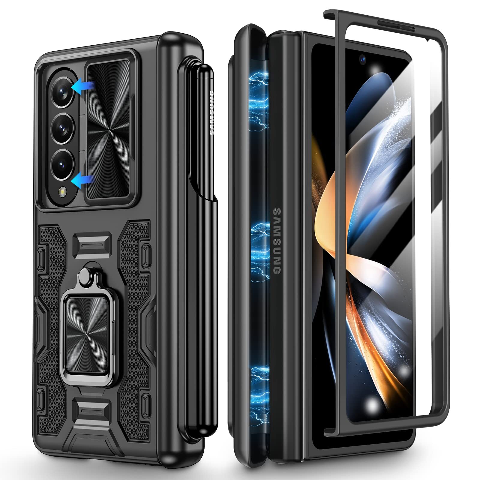 Подходит для Samsung Galaxy Z Fold 4, удобного в использовании, со стендом и ручкой Slo...
