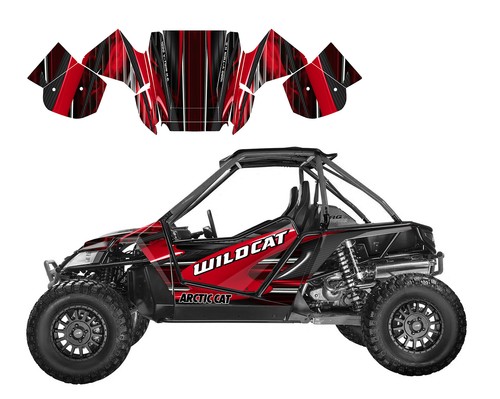 Arctic Cat Wildcat 1000 custom graphics wrap kit thick racing vinyl #3333 Green - Picture 19 of 20