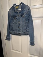 Thereabouts Girls S 7-9 Blue Denim Jean Jacket Button Med Wash Pockets Stretch
