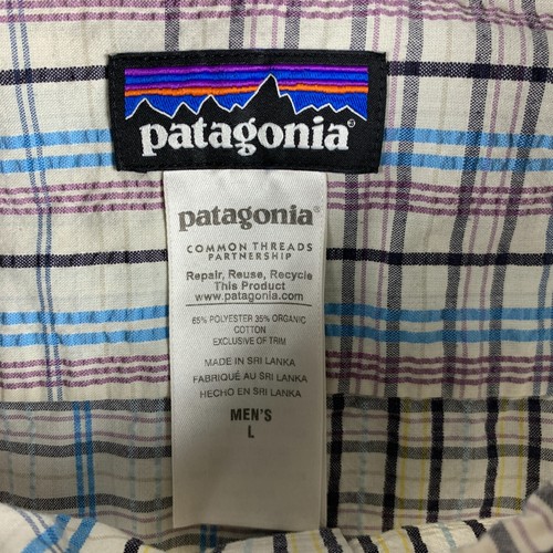 Camisa Patagonia Hombres Grande Multicolor A Cuadros Manga Corta Abotonada Aire Libre Senderismo - Imagen 4 de 13