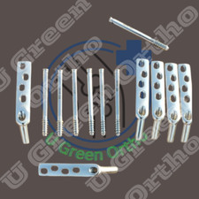 DHS DCP 4.5M Plates 135° 4 Holes with Lag Screws 80mm to 100mm 10 Pcs Set SS
