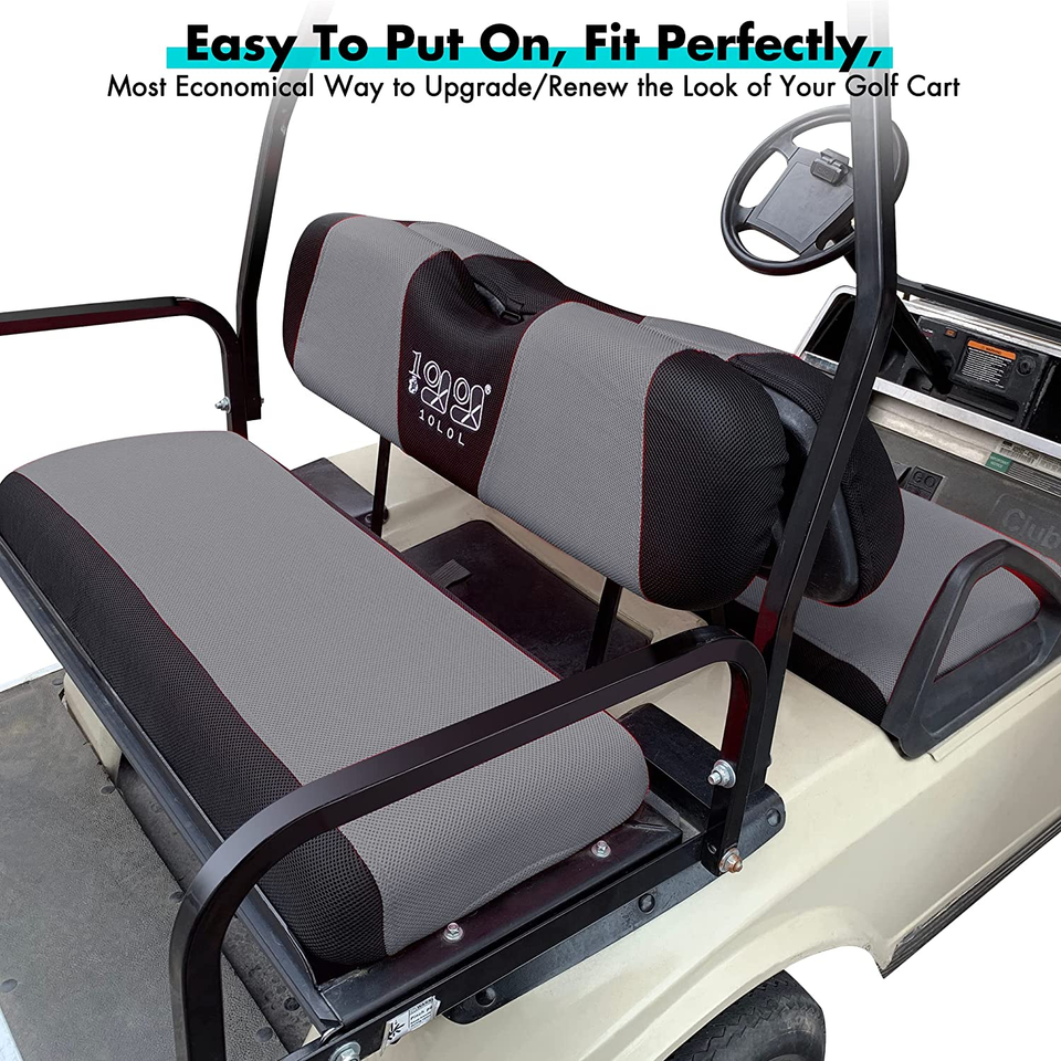 Golf Cart Front + Rear Seat Cover Set for EZGO TXT RXV & Club Car DS 4