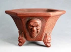 Tokoname Hexagonal Bonsai Pot by Bigei, #bigei39 : 95*83*H55mm