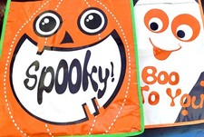 Fun Pair of 14" Coated Halloween Tote Bags