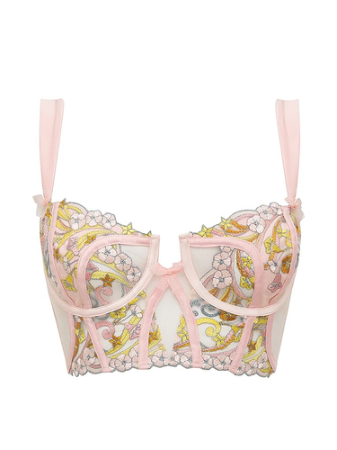 For Love And Lemons Swirly Star Underwire Bustier Rosa Pequeño-DD NUEVO - Imagen 4 de 6