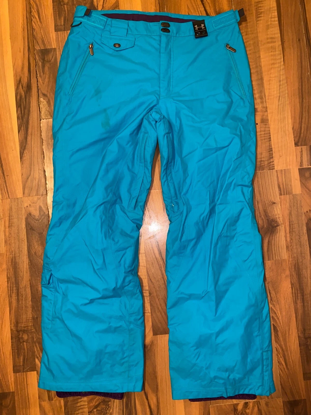 WOMENS LARGE UNDER ARMOUR TURQUOISE SKI SNOW PANTS