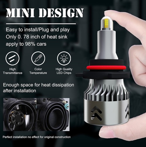 2x110W H1 H7 H8 H9 H11 9005 9006 8 Side Canbus LED Headlight Bulbs 6000K 30000LM - Picture 2 of 19