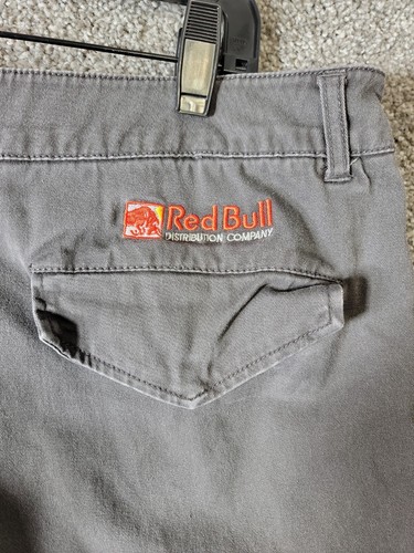 Red Bull Cargo Pants Mens 40x30 Gray Khaki Work Gear Rare Distribution - Picture 12 of 12