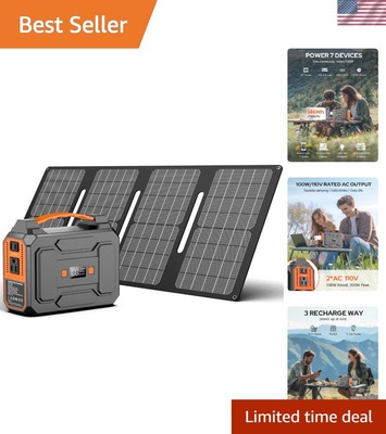146Wh Solar Generator Power Station & 40W Panel - Ideal for Home and Camping