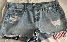 WOMENS OLD NAVY BOYFRIEND MID RISE DENIM SHORTS-SIZE 8-MEDIUM BLUE denim AMERICA
