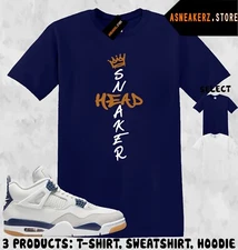 Shirt To Match AJ 4 SB Navy 2025 Sneaker Matching Tee Sneakerhead Cross T-Shirt