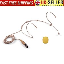 Double Earhook Headset Mic Headworn Condenser Microphone 3-pin Xlr Plug Uk Z1l9