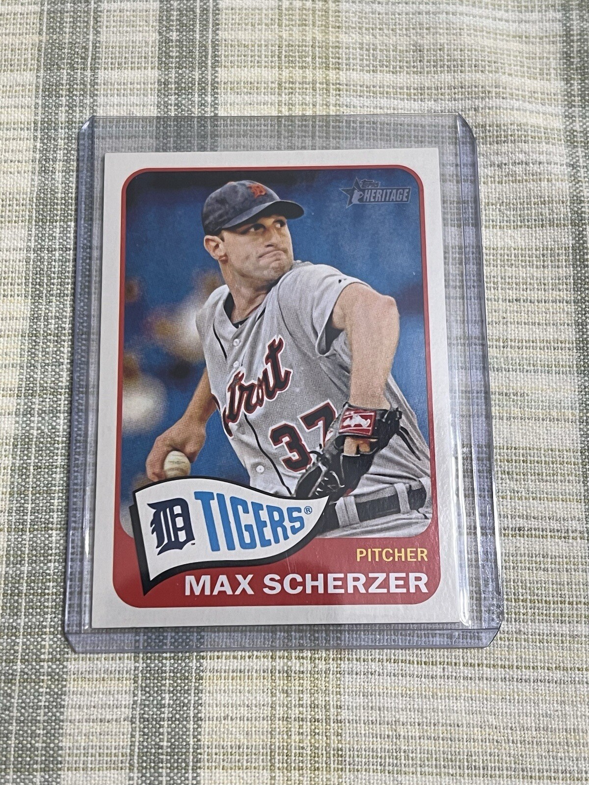 2014 TOPPS HERITAGE MAX SCHERZER ACTION VARIATION #493 TIGERS