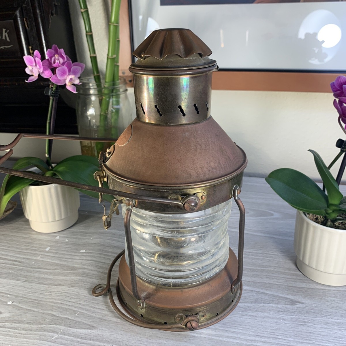PERKIN'S MARINE LAMP Brass Vintage PERKO Nautical Navy Ship Boat