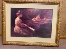 'Songs of Childhood' by Charles Courtney Curran Framed Print