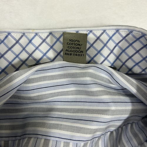 JHB by Jhane Barnes Shirt Men XXL Slim Fit Multi Striped Long Sleeve Flip Cuff * - Picture 3 of 16