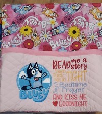 Bluey Pink Garden Reading Book Pocket Pillow 16"X16" 