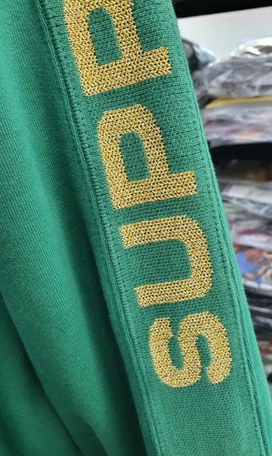 Felpa Con Cappuccio Metallic Rib SS20 Supreme Verde M Medio Light Pine - Foto 7 di 12