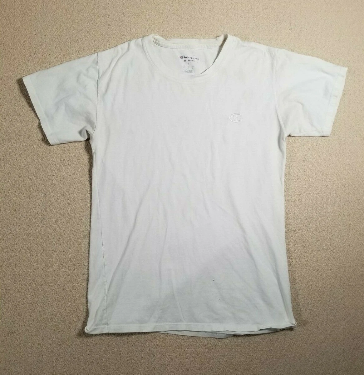Champion Shirt Womens Small S Slim Fit Short Sleeve White Running