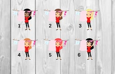 Laundry Day Girl, Clothesline Planner Stickers- Perfect For Any Planner