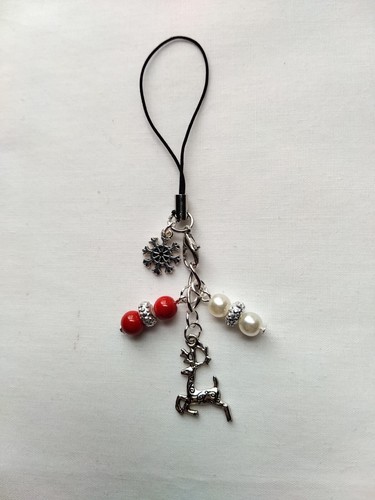 Deer Beaded Phone Charm Dangle Lanyard Hang Pendant Chain Car Decor Handmade - Photo 7 sur 9