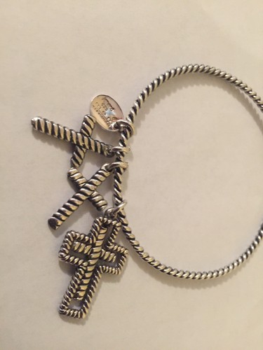 Handmade Pure 925 Sterling Silver Fine Bracelet w/ Cross (3) 18.7 gr Taxco/Mex - Picture 3 of 3