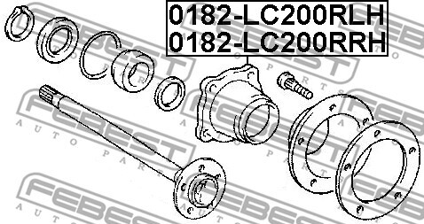 0182-LC200RRH FEBEST Wheel Hub for ,LEXUS,TOYOTA,TOYOTA (FAW)