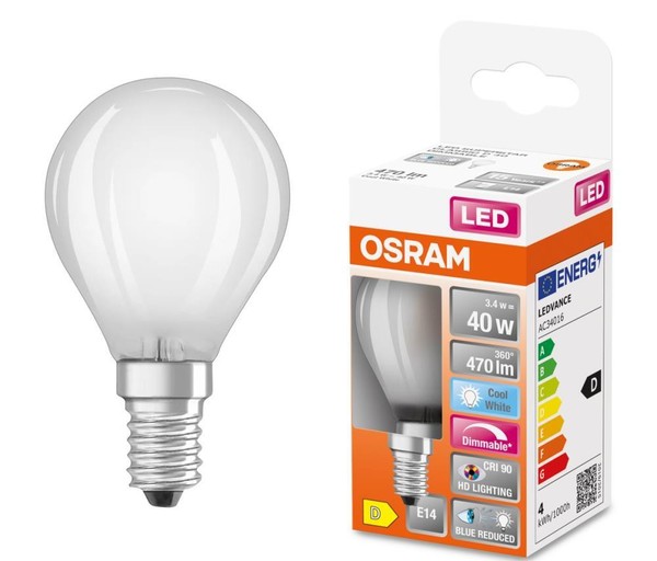 Osram E14 Led Lampe Superstar Plus Hd Lighting Tropfenform Matt Dimmbar 3,4W-image