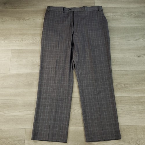 Perry Ellis Suit Men's 48L Slim Pants 39*X31 Gray Plaid Two Button Flat Front - Picture 17 of 24