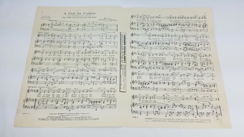 Vintage Sheet Music ~ A Gal In Calico ~ 1946 ~ From The Time The Place The Girl - Picture 3 of 3