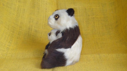 VINTAGE CHINESISCH ? PELZIGE MOHAIR PANDABÄREN PUPPEN - Bild 5 von 12