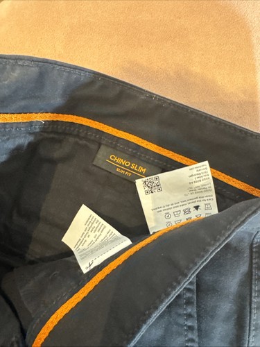 HUGO BOSS STRETCH COTTON SATIN SUMMER WEIGHT CHINOS SZ 34/34 BLACK BNWT RRP £129 - Picture 5 of 7