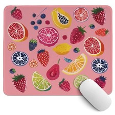 Colorful Cute Fruit Mouse Pad Pink Cottagecore Strawberry Summer 10.2x8.2