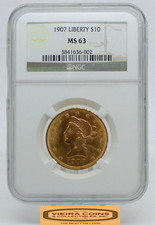 1907 Liberty Head Gold $10, Eagle, NGC MS 63 - #SO54934