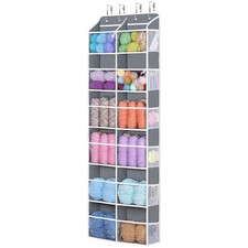 Over Door Hanging Yarn Storage Organizer, 6 Tiers Hanging Yarn Knitting Organ...