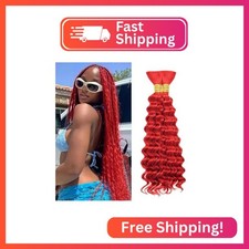 Boho Hair For Braiding Deep Wave Human Braiding Hair 100g 20 Inch Red Bulk Human