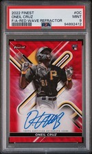 2022 Topps Finest Oneil Cruz Auto Red Wave Refractor /5 Rc Psa 9