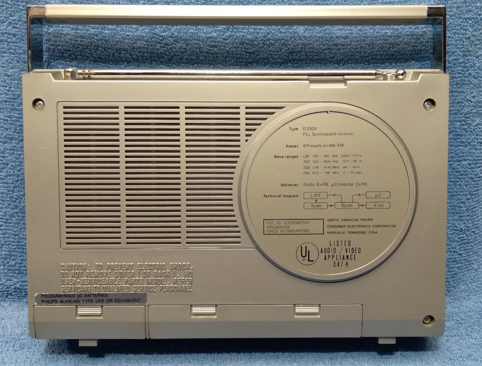 Magnavox D2924 FM/AM/LW/MW/SW PLL синтезированный приемник - хорошее состояние товара - Изображение 2 из 4