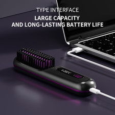 Portable Wireless Hair Straightener Comb USB Rechargeable w/ LED Display