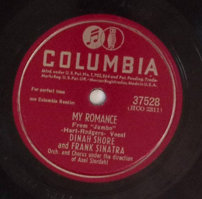 DINAH SHORE AND FRANK SINATRA   TEA FOR TWO / MY ROMANCE 78 RPM 1191