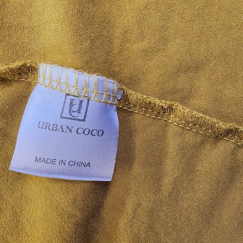 Urban Coco Mustard Yellow Draped Open Front Cardigan Waterfall Wrap Sweater Med - Picture 9 of 13